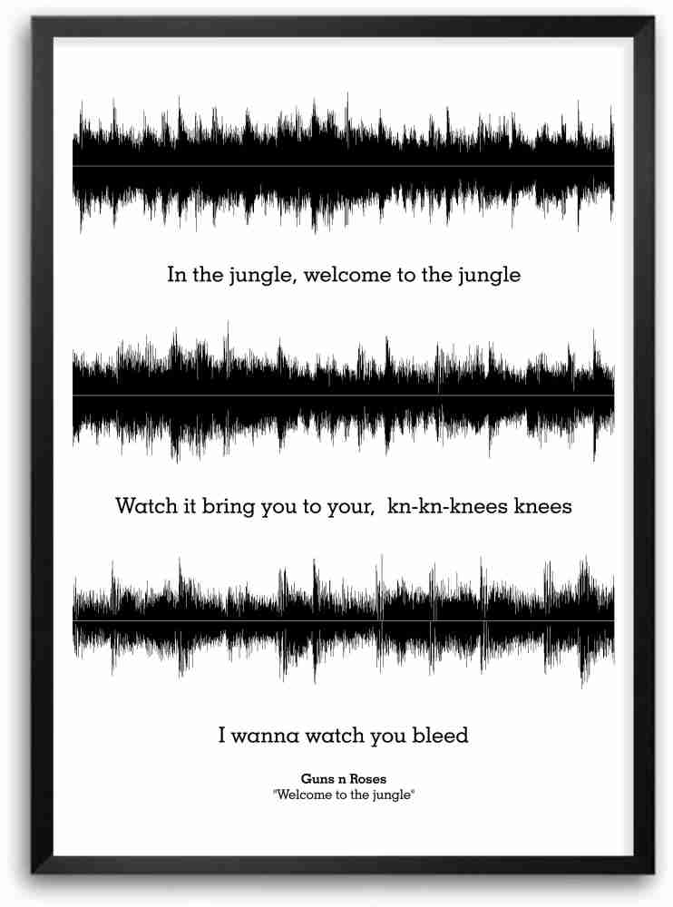 Welcome to Jungle Lyrics Printing Guns n Roses Inspired Music Poster 80s  Rock Music Canvas Painting