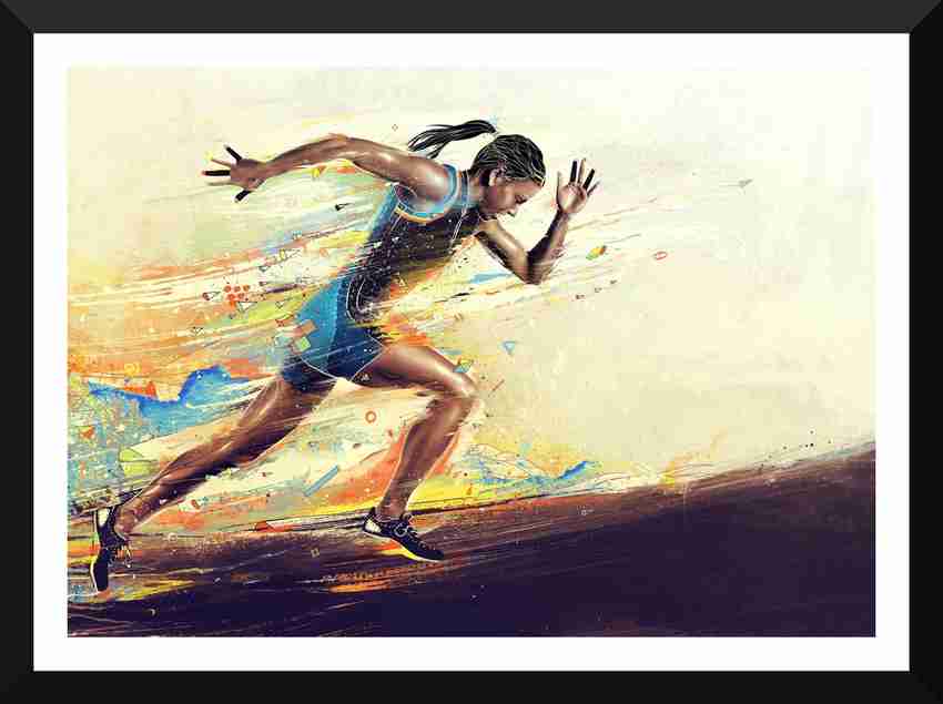 Spirit Of Sports Digital Art Running The Distance A3 Size