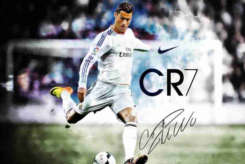 : Signed 12x8 Black Soccer Cristiano Ronaldo Real