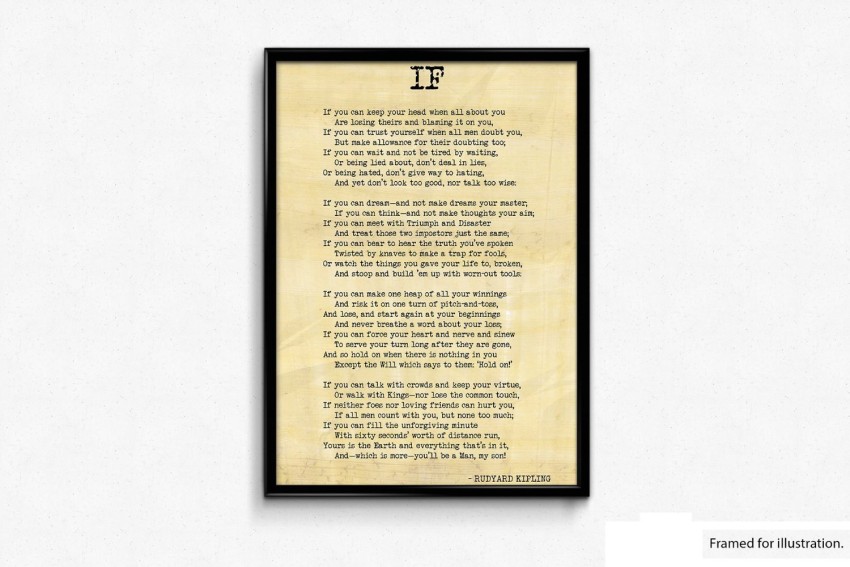  Inspirational IF Poem Print Positive If You Can