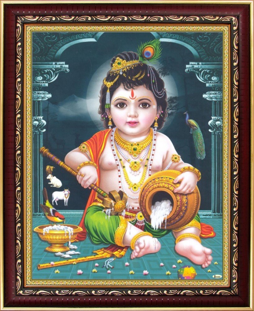 Lord Krishna / Baby Krishna / Bal Gopal Poster Paper Print - Art ...