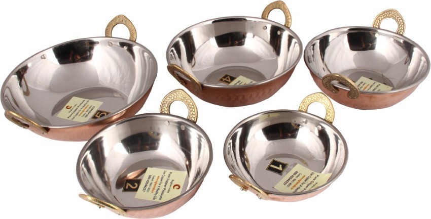 Copper Coated Stainless Steel Kadai - 850 ml