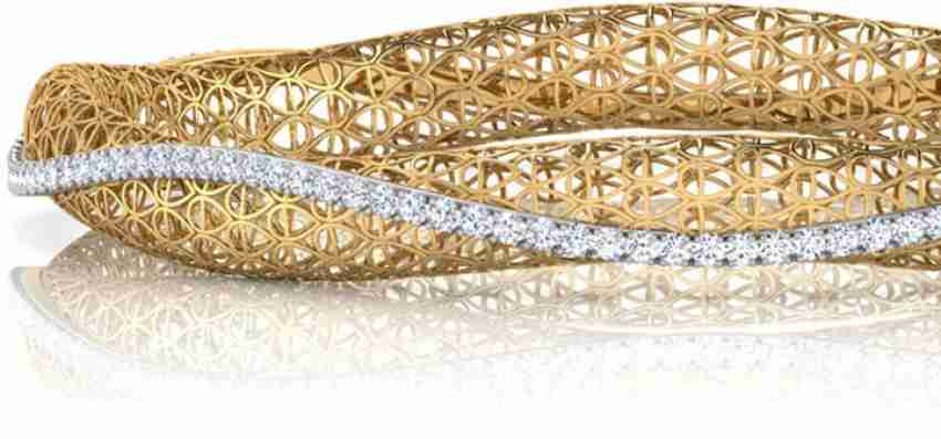 Melorra 18k Gold & Diamond Monogram Maven Bangle for Women