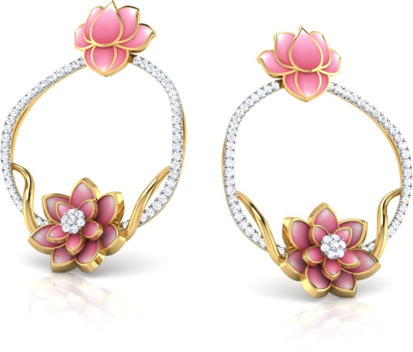 Caratlane lotus online earrings