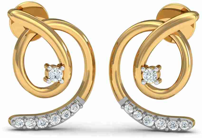 Damor Treasure Yellow Gold 14kt Diamond Stud Earring Price in