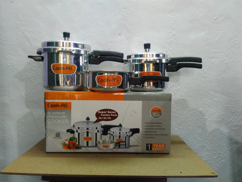 Cook All 3 L 2 L 5 L Outer Lid Pressure Cooker Pressure Pan Price in India Buy Cook All 3 L 2 L 5 L Outer Lid Pressure Cooker