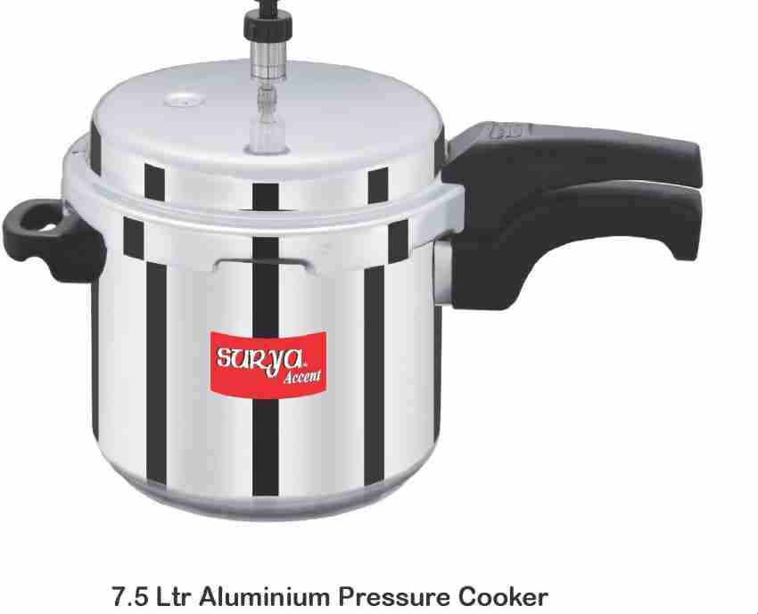 SURYA 7.5 L Outer Lid Pressure Cooker Price in India Buy SURYA 7.5 L Outer Lid Pressure Cooker online at Flipkart