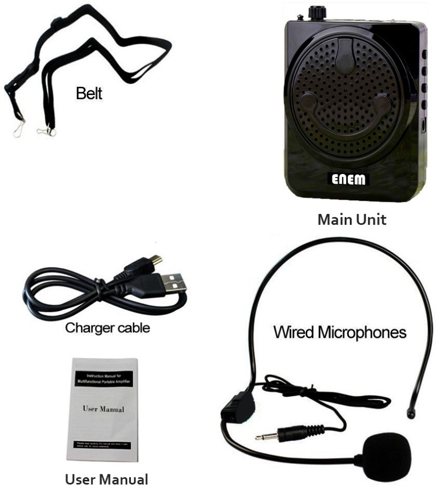 ZITFRI Amplificateur Vocal Portable Rechargeable 2200 mAh avec Microphone  Casque et ceinture Haut-parleur Portable USB Carte TF Amplificateur de Voix