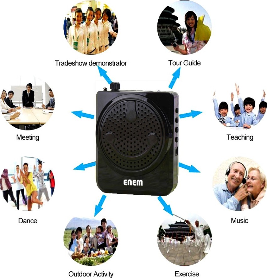 ZITFRI Amplificateur Vocal Portable Rechargeable 2200 mAh avec Microphone  Casque et ceinture Haut-parleur Portable USB Carte TF Amplificateur de Voix