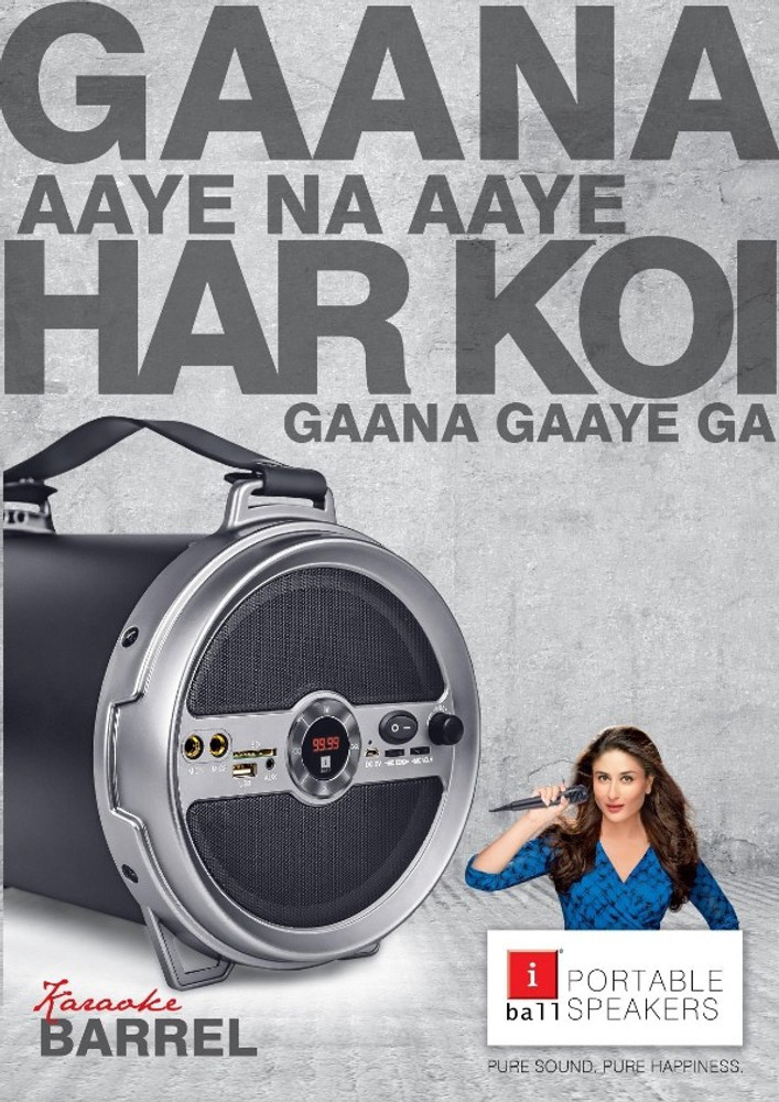 Iball karaoke barrel portable speaker with mic online