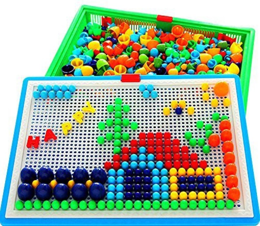 New Educational Creative Mosaic Toy Peg Board with Nails set for