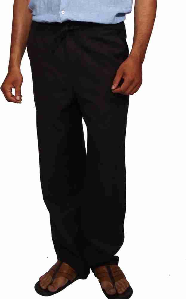 FANZI Silk Blend Black Churidar Pant for men 