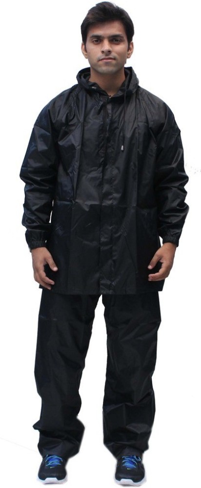 Apex Brand Men Series Water Resistant Pant Shirt Raincoat with Adjustable  Hood with Reflector Logo at Back for Night visiblity Pack Contains Top  Bottom and Storage Bag Size XL2XL XXLarge Black 