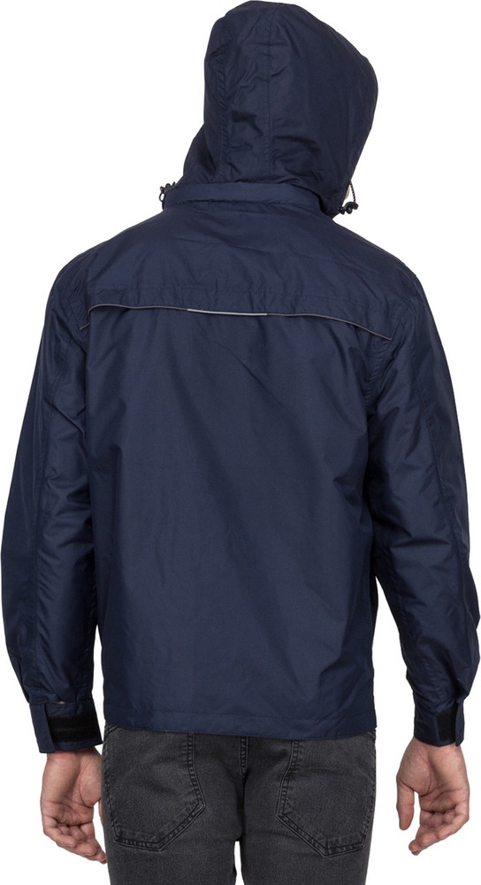 t base Navy Reversible Rainwear Jacket having Tape Sealing Solid