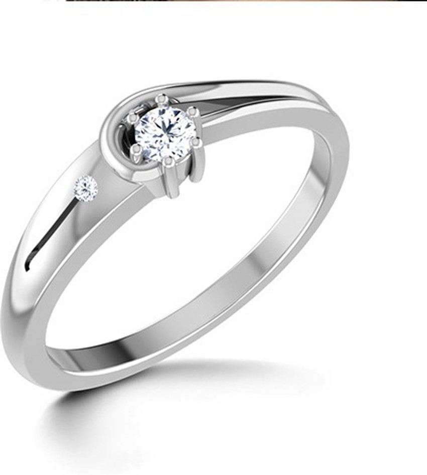 Chandrika Pearls Flower Silver Diamond Platinum Plated Ring Price
