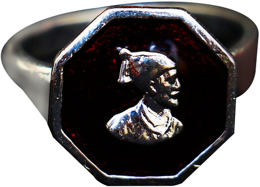 d p jewels Shivaji Maharaj Silver Sterling Silver Plated Ring