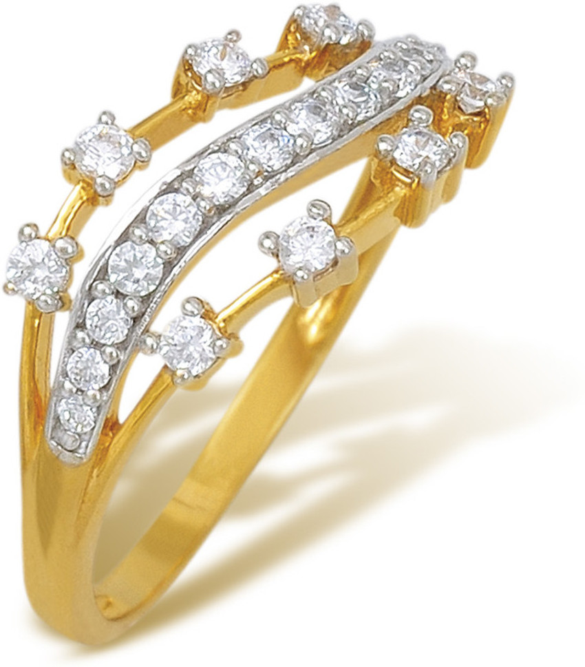 Ishtaa 18kt Cubic Zirconia Yellow Gold ring Price in India Buy