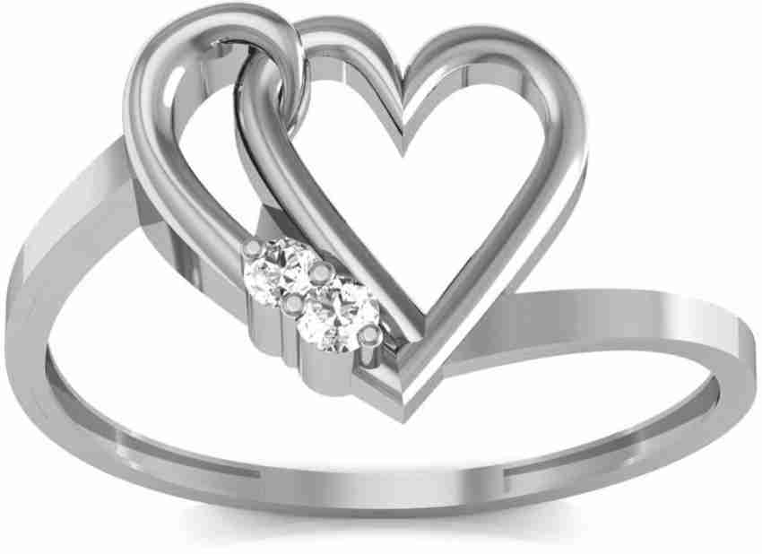 AG Jewellery Anjali Sterling Silver Diamond Ring Price in India