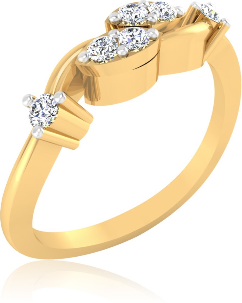 IskiUski Magna 14kt Swarovski Crystal Yellow Gold ring Price in 
