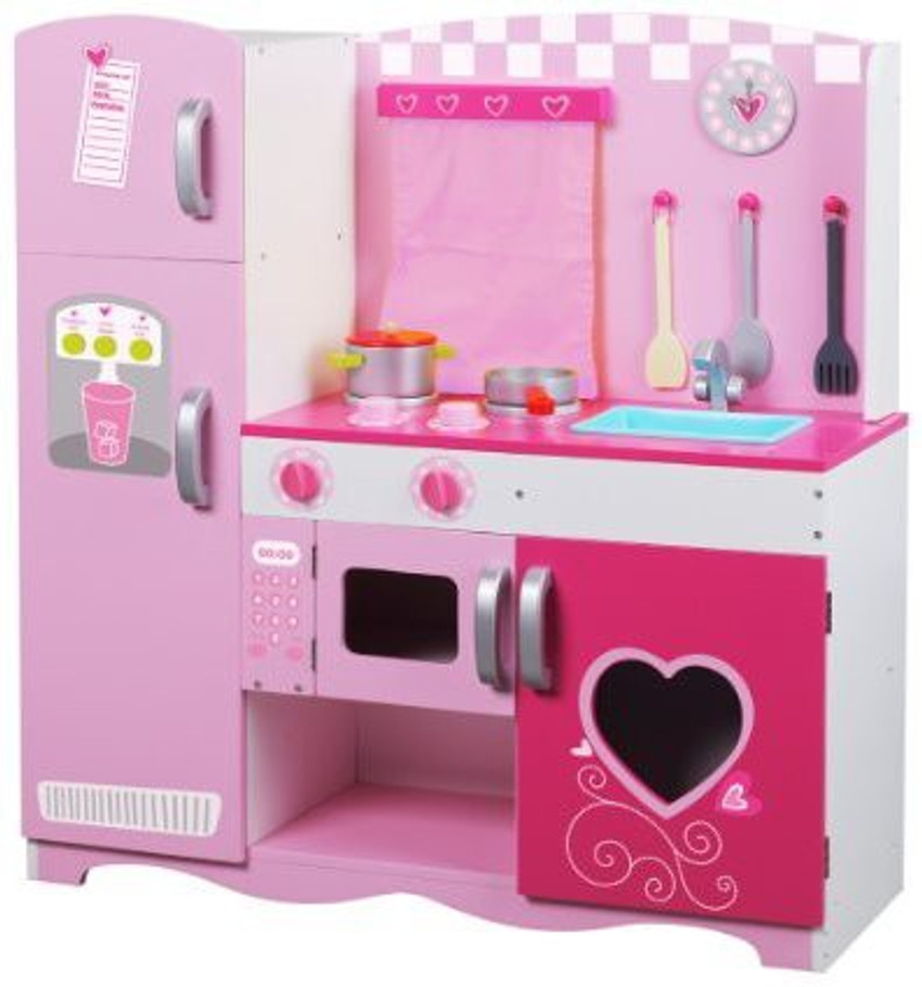 Pink play kitchen set top