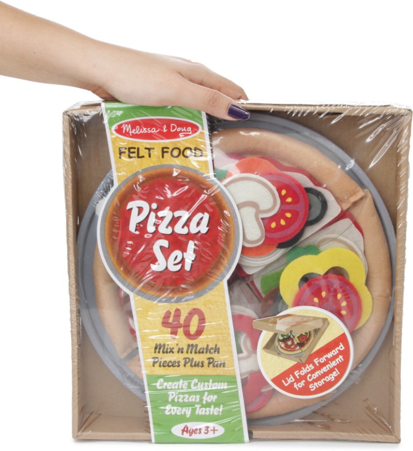 Pizza Play Set Melissa & Doug Felt Food Set 41 pieces Toy NEW