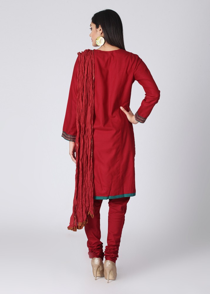 BIBA Embroidered Kurta, Churidar & Dupatta Set - Buy Red, Green BIBA  Embroidered Kurta, Churidar & Dupatta Set Online at Best Prices in India