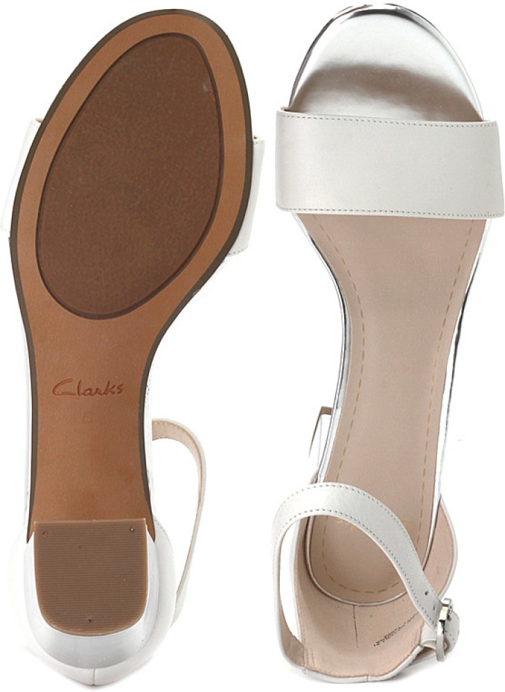 clarks white flat sandals