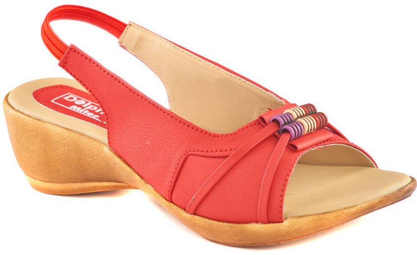 Dolphin Miles Designer Sandals Women Wedges Buy Red Color Dolphin Miles Designer Sandals Women Wedges Online at Best Price Shop Online for Footwears in India Flipkart
