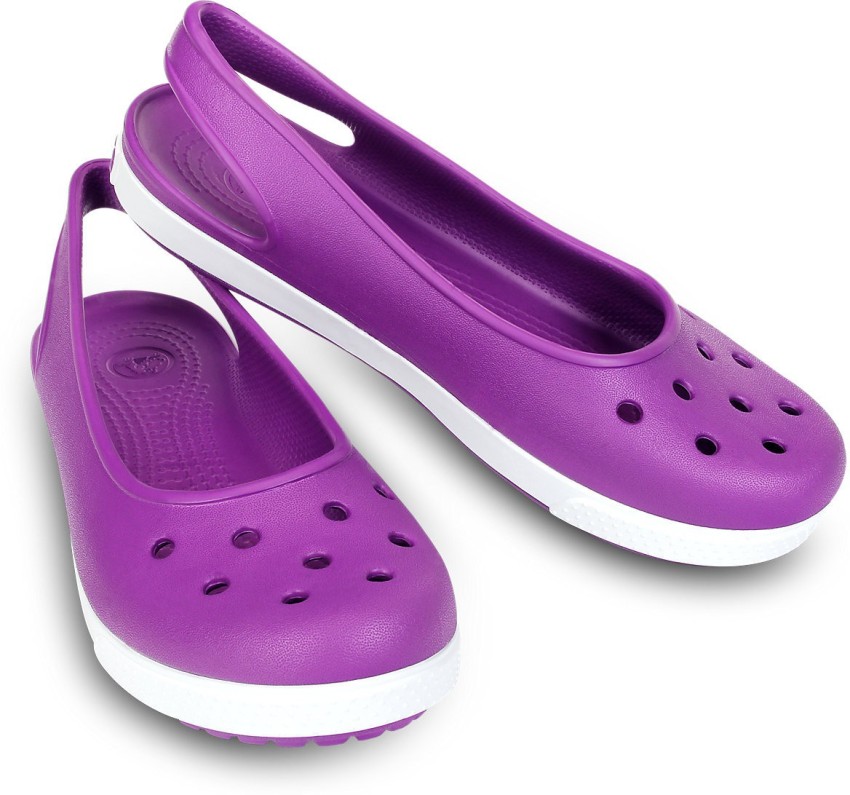 CROCS Crocband Women Purple Flats - Buy 14821-58F Color CROCS