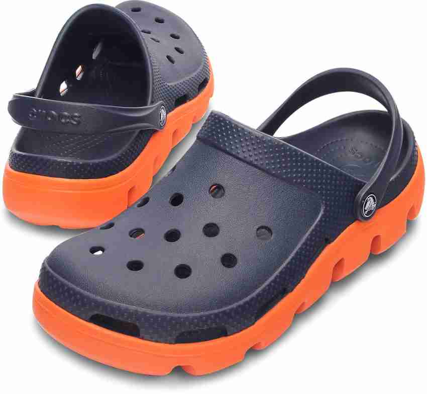 Orange and store blue crocs