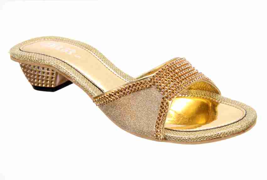 Titas Women s Golden Wedding Women Gold Heels Buy Golden Color