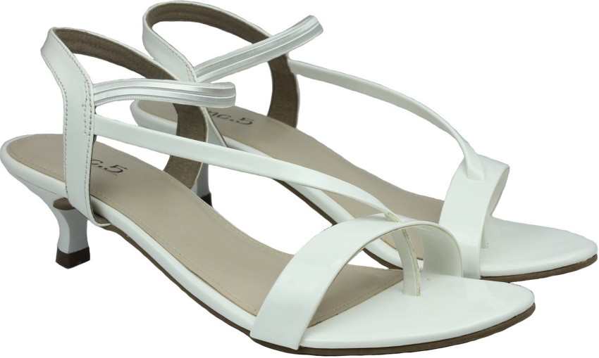 White low discount heel sandals women's