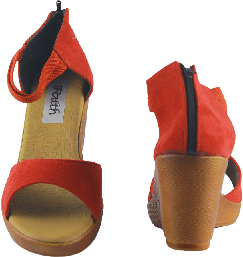 Faith red wedge sandals clearance