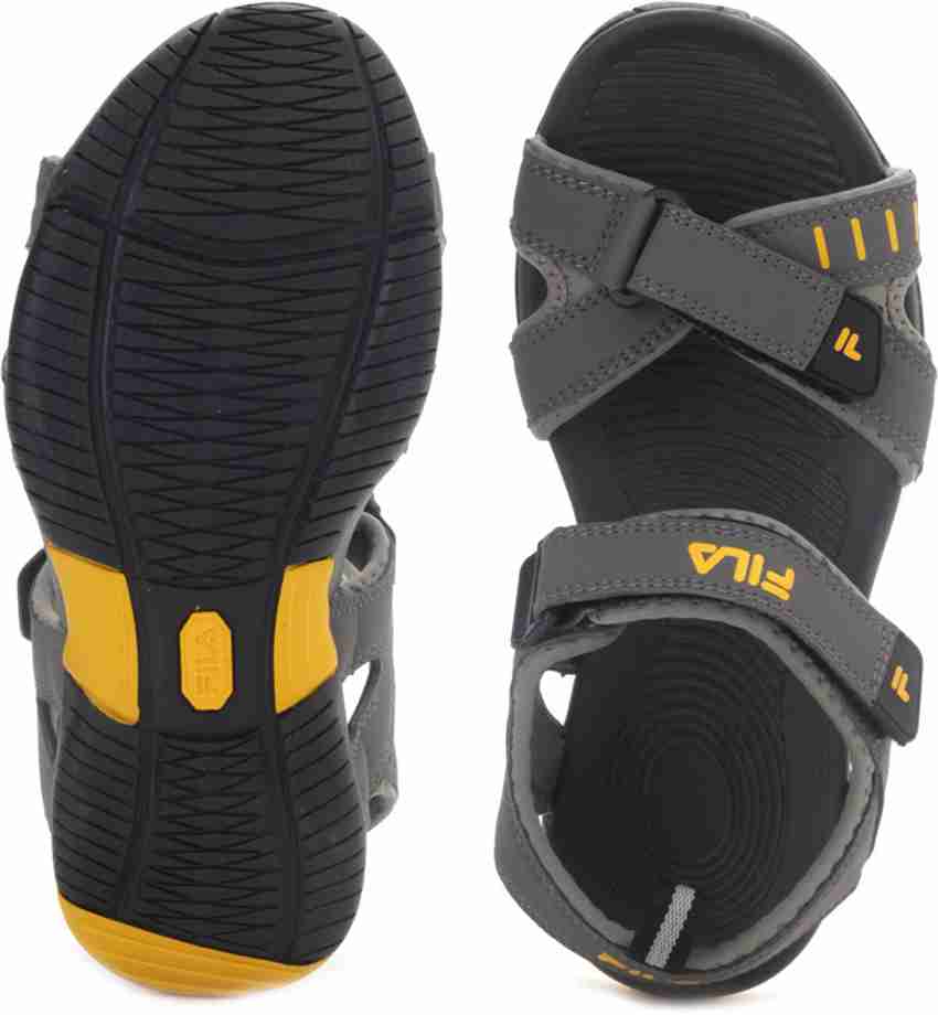 FILA Avior Men Grey Yellow Sports Sandals Buy Dk Gry Yel Color