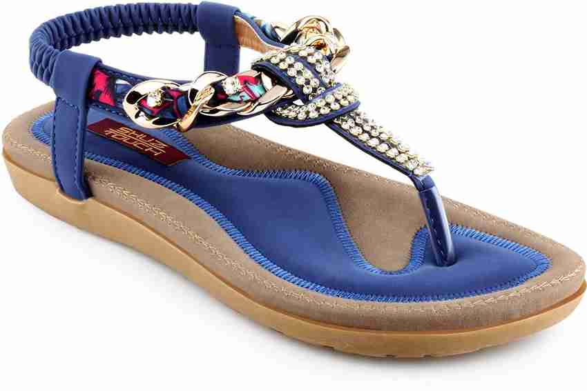 Shuz Touch Women Blue Flats Buy Blue Color Shuz Touch Women Blue