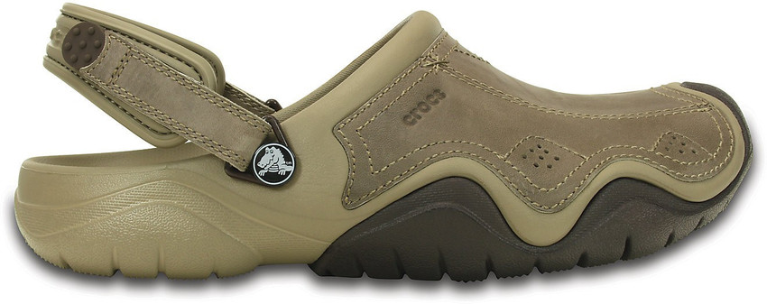 Mens swiftwater leather crocs deals