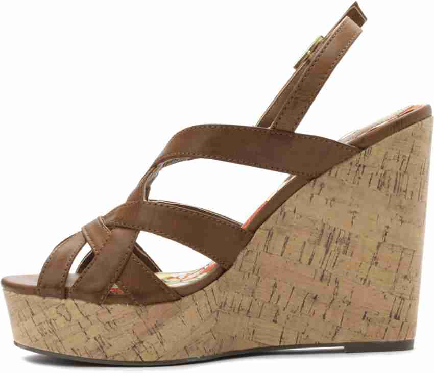 steve madden brown wedge heels