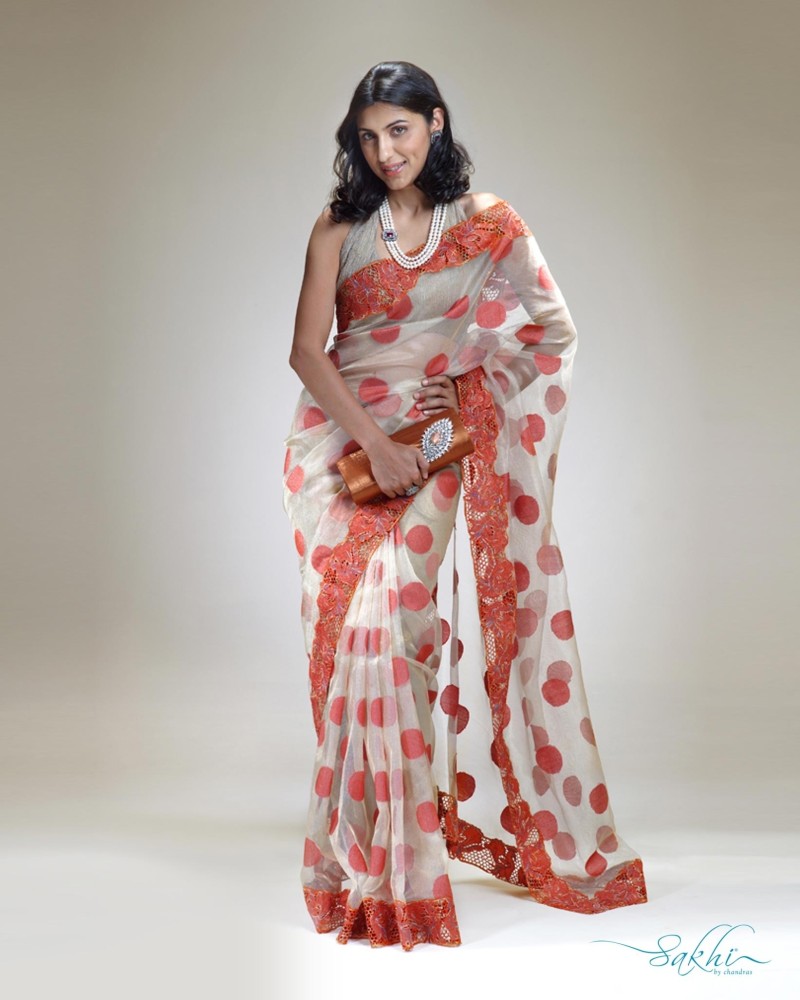 Ritu in Sakhi Fashions Cut Work Saree – South India Fashion