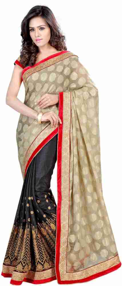 Buy Heena Fashion Embroidered Bollywood Georgette Black Sarees Online @  Best Price In India