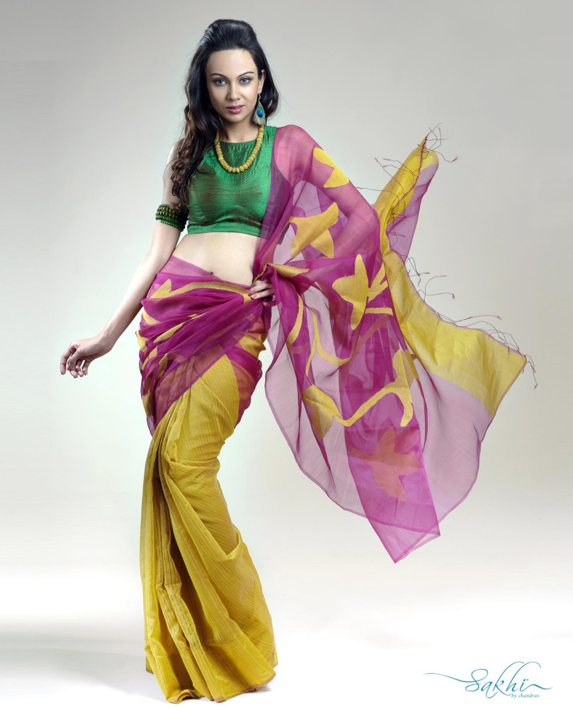 Buy Sakhi Fashions Solid Silk Blend Multicolor Sarees Online Best Price In India Flipkart