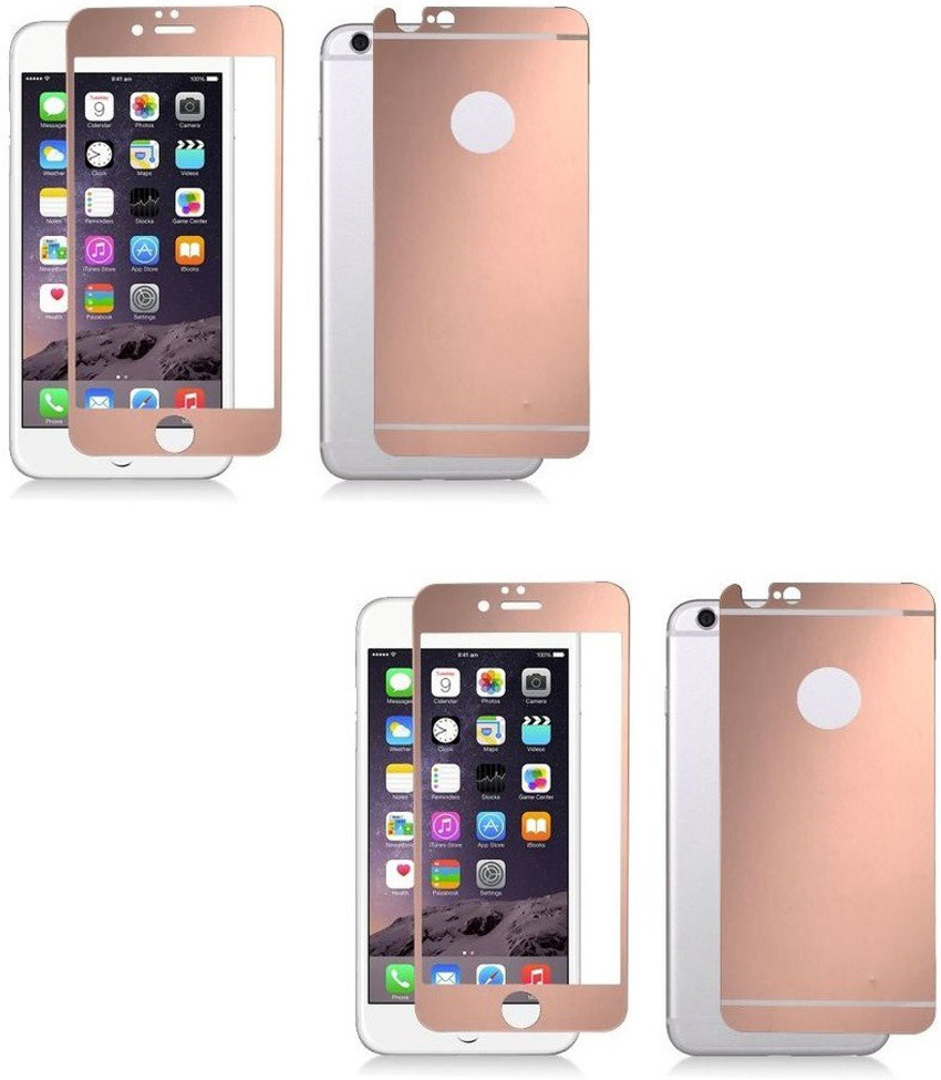 Mudshi Tempered Glass Guard for iPhone 6s Plus Rose Gold Color Front and Back Mudshi Flipkart