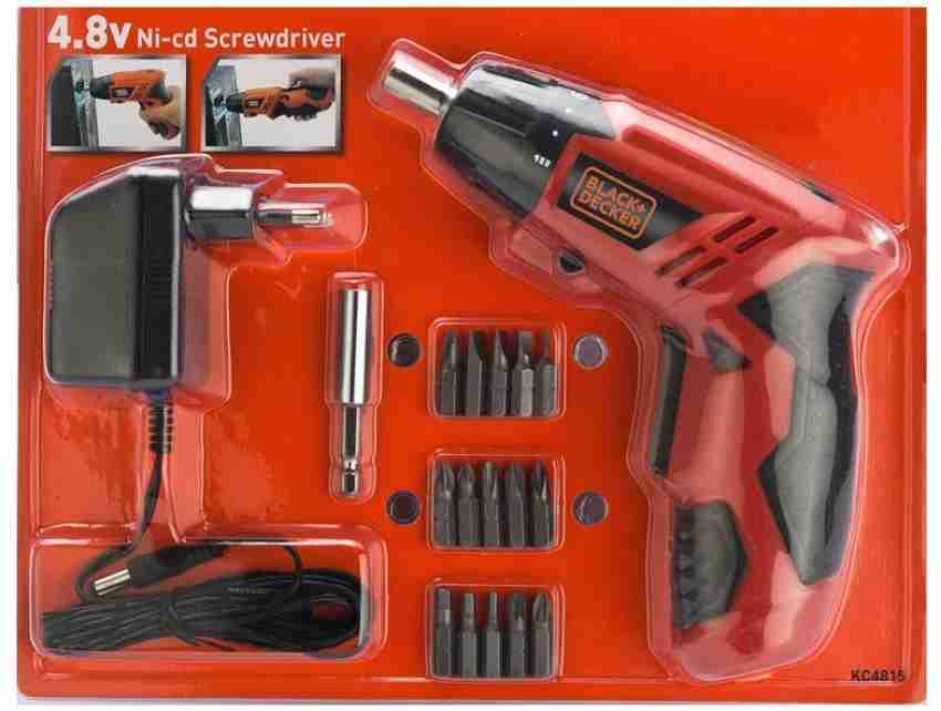 BLACK & DECKER KC4815 CORDLESS SCREWDRIVER 4.8V 200Rpm (15 BITS