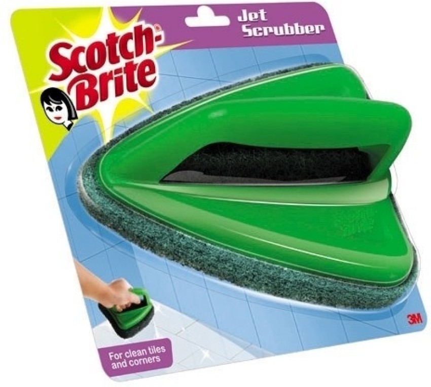 Scotch-Brite Bathroom Brush with abrasive scrubber tile cleaning (Green) 1  PCS