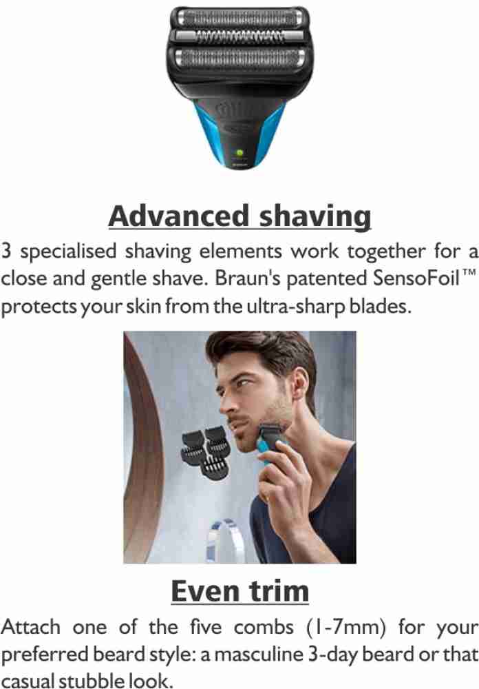 Braun Series 3 Shave and Style Shaver Blue/Black