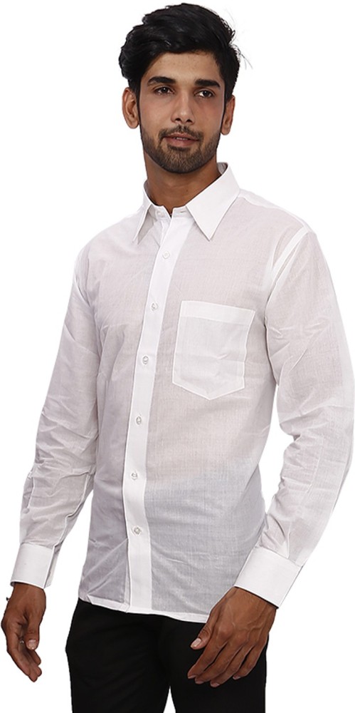 KHADI NATURAL Men Solid Casual White Shirt Buy White KHADI