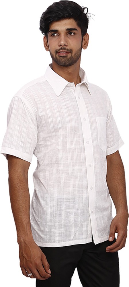 KHADI NATURAL Men Solid Casual White Shirt Buy White KHADI