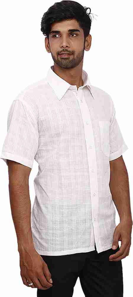 KHADI NATURAL Men Solid Casual White Shirt - Buy White KHADI