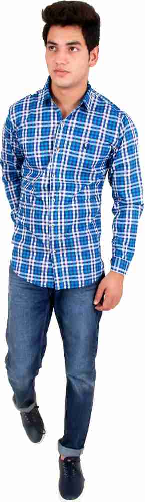 Four Lines Men Checkered Casual Light Blue Shirt Buy Sky Blue Four Lines Men Checkered Casual Light Blue Shirt Online at Best Prices in India Flipkart