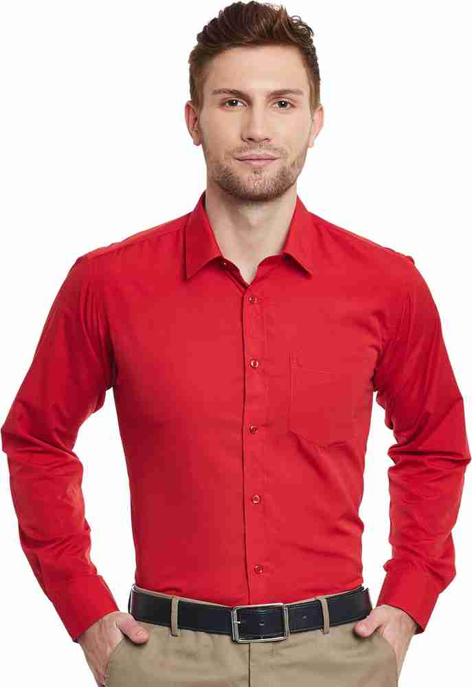 Men's red formal shirt online