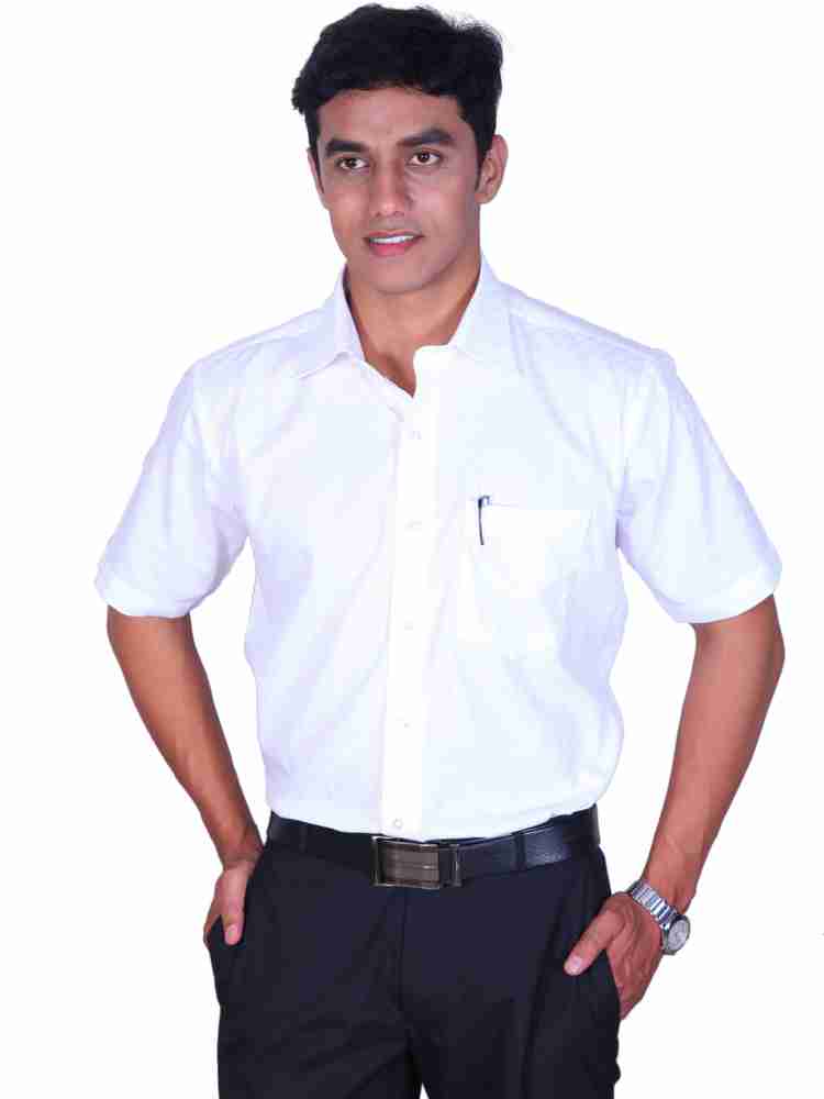 Cotton King Men Solid Formal White Shirt Buy White Cotton King